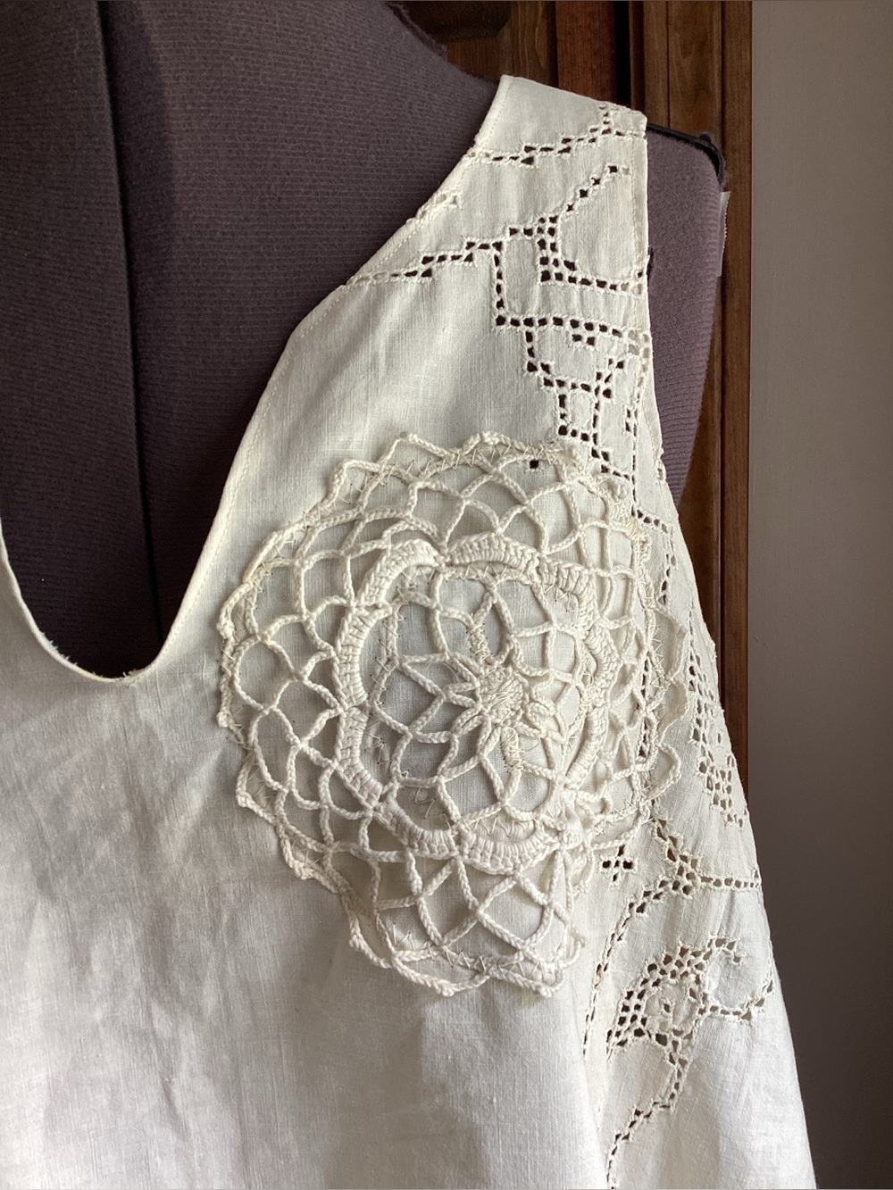 Handmade Patchwork Eyelet Tank Top OS Upcycled Reworked - Picture 8 of 15